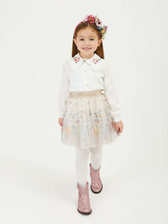 Monnalisa Besticktes Twill Kinderhemd