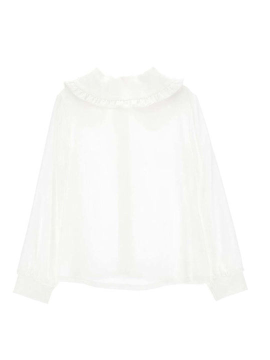Monnalisa Besticktes Twill Kinderhemd