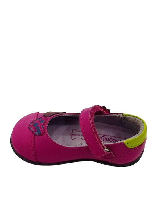 Pantof Balerină pentru Copii Crocodilino Fuchsia cu Închidere Hoop & Loop Fetiță S216106776221