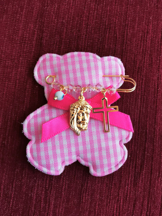 Aris Dentopoulos Jewellery Child Safety Pin made of Silver with Cross for Girl