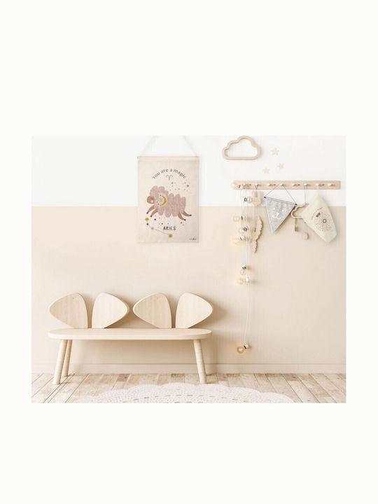Παιδικη Παντα Τοιχου Nattiot Little Aries Natural 40x50 100% Βαμβακι