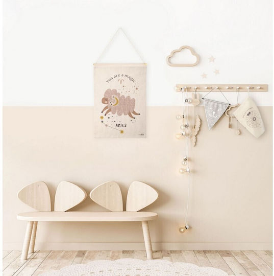 Παιδικη Παντα Τοιχου Nattiot Little Aries Natural 40x50 100% Βαμβακι