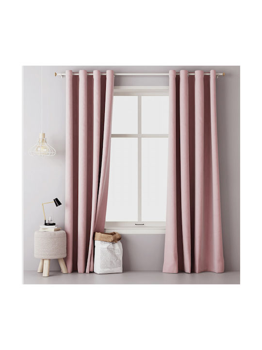 Jemidi24 Vorhang Verdunkelung mit Grommet Rosa 140x250cm
