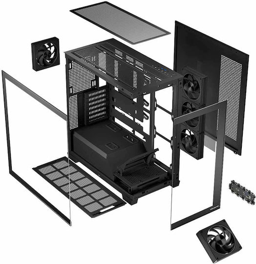 Modecom Volcano Stellar ARGB 5F Gaming Midi Tower Κουτί Υπολογιστή με Πλαϊνό Παράθυρο Μαύρο