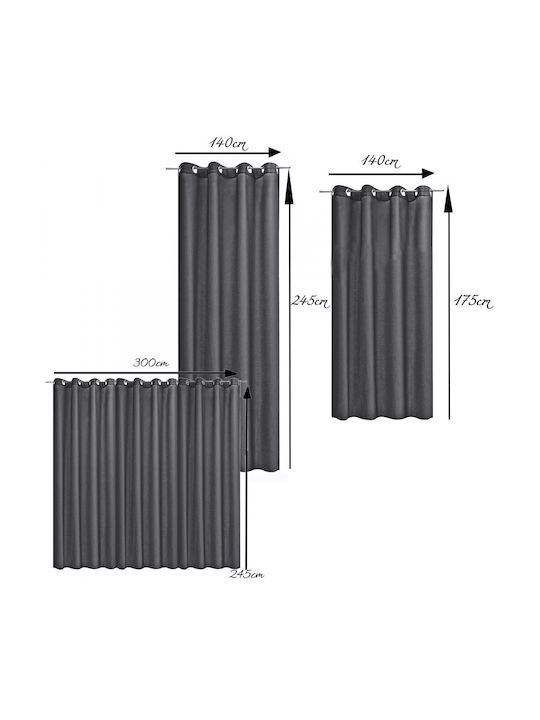Jemidi24 Завеса Затъмнение с Копчета Сив 140x245бр