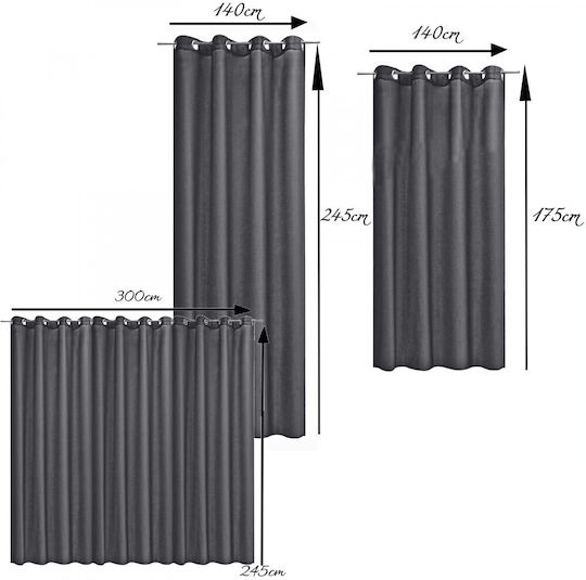 Jemidi24 Curtain Blackout with Grommet White 140x245cm