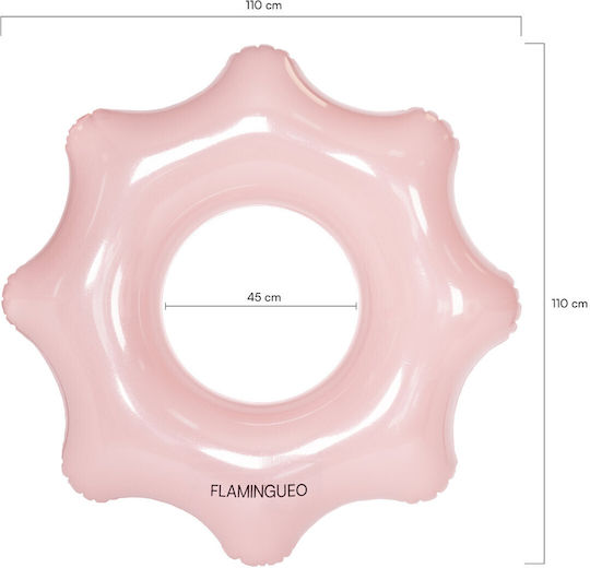 Flamingueo Φουσκωτή Σαμπρέλα Θαλάσσης Donut Ροζ με Glitter 110x110cm