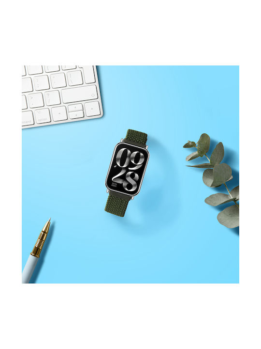 Kwmobile Tragbare Bänder Xiaomi Mi Band 8 Pro Dunkelgrünes Nylon