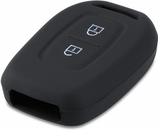 Husă Cheie Auto Dacia Renault 2 Butoane Keyless Go Kwmobile Silicon Negru Albastru 54813.02