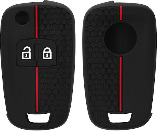 Car Key Cover Cases Opel Chevrolet 2 Buttons Silicone Black 53135.01