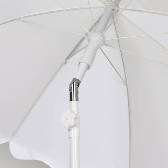 Flamingueo Umbrelă Pliabilă Plajă din Aluminiu cu Diametrul de 1.6m cu Protecție UV Bej