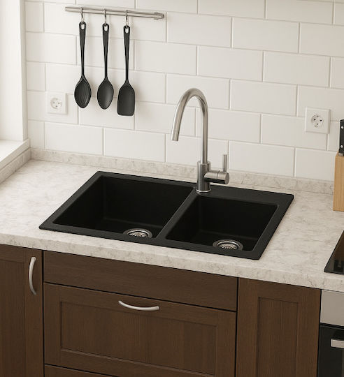 Unixton Ένθετος από Συνθετικό Γρανίτη Μ86xΠ50cm Μαύρος