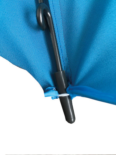 Campo Retro 220 Folding Beach Umbrella Aluminum Diameter 2.2m with UV Protection and Air Vent Blue
