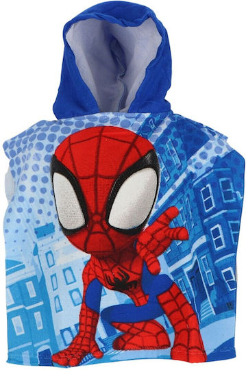 Marvel Spidey Παιδικό Πόντσο Θαλάσσης 50x100εκ Spi36-5103 Μπλε