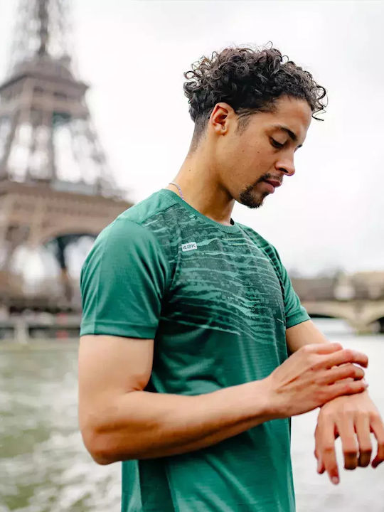 Athletic Short Sleeve Green Blouse
