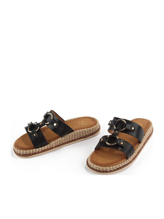 Women's Flat Sandals in Black Color