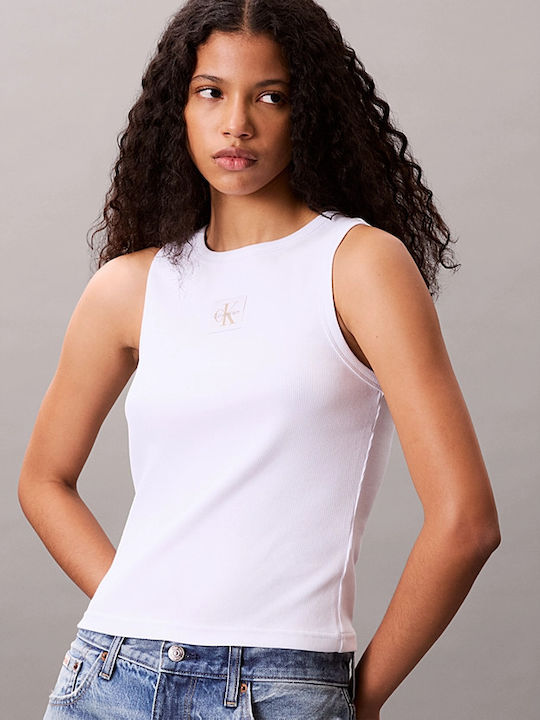 Women's Blouse Cotton Sleeveless White