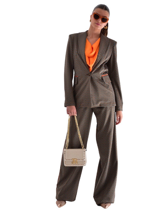 Damen Hoch tailliert Stoff Hose