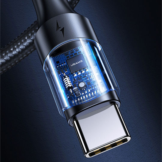 Usams US-SJ526 Braided USB 2.0 Cable USB-C male - USB-C 100W Black 3m (SJ526USB01)