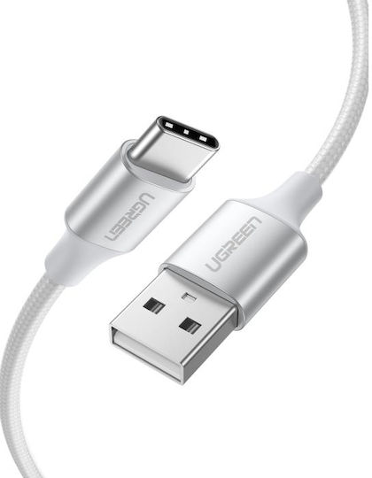 Ugreen US288 Braided USB 2.0 Cable USB-C male - USB-A Λευκό 2m 60133