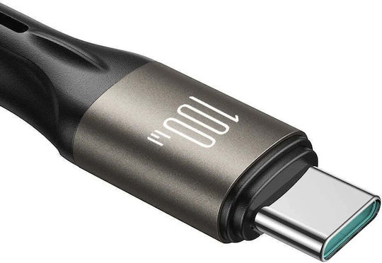 Joyroom Light-speed ​​series SA25-CC5 Braided USB 2.0 Cable USB-C male - USB-C 100W PD Μαύρο 1.2m