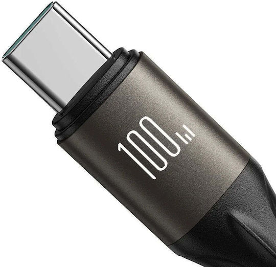 Joyroom Light-speed ​​series SA25-CC5 Braided USB 2.0 Cable USB-C male - USB-C 100W PD Μαύρο 1.2m
