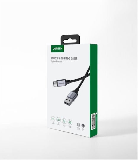 Ugreen Us288 Braided USB 2.0 Cable USB-C Male - USB-A PD Gray 1m 60131