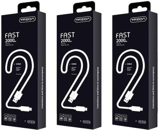 Treqa Cablu USB 3.0 USB-C Masculin - USB-A Alb 2m CA-8073