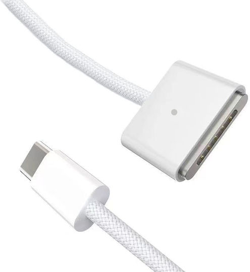 Lamtech Magnetic / LED USB 2.0 Cable USB-C male - 30-Pin 140W PD Λευκό 2m LAM114079