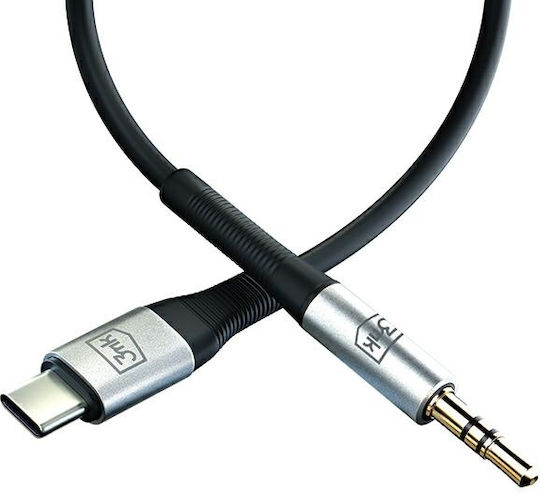 3MK Regular USB 2.0 Cablu USB-C bărbătesc - 3,5 mm male Negru 1m