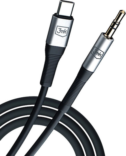 3MK Regular USB 2.0 Cablu USB-C bărbătesc - 3,5 mm male Negru 1m