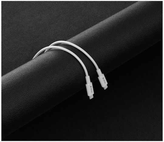 Devia Smart PD USB 3.1 Cable USB-C male - USB-C 60W PD Λευκό 1m DVCB-325380
