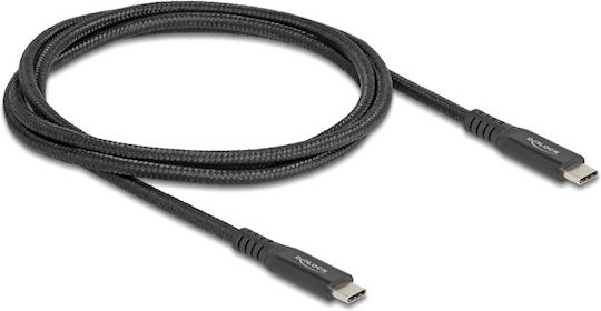 DeLock Braided USB 4 Video Cable USB-C Male - USB-C 100W PD Black 1m