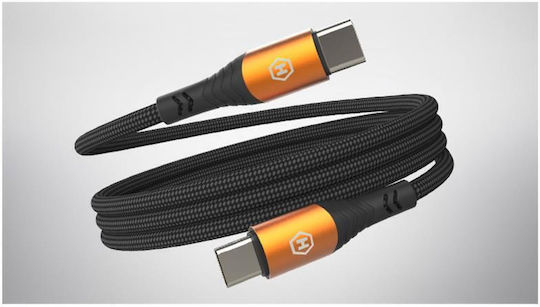 Hammer Magnetic / Braided USB 2.0 Cable USB-C male - USB-C 100W Black 1m (AKC001410)
