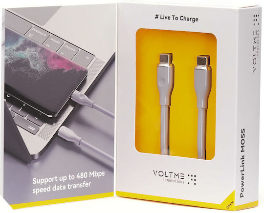Voltme USB 2.0 Cable USB-C Male - USB-C 100W PD Green 1.8m