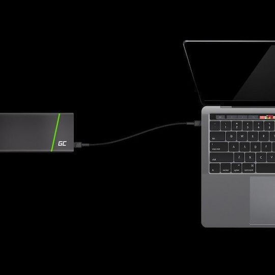 Green Cell PowerStream Braided USB 2.0 Cable USB-C male - USB-C 60W Μαύρο 2m KABGC29