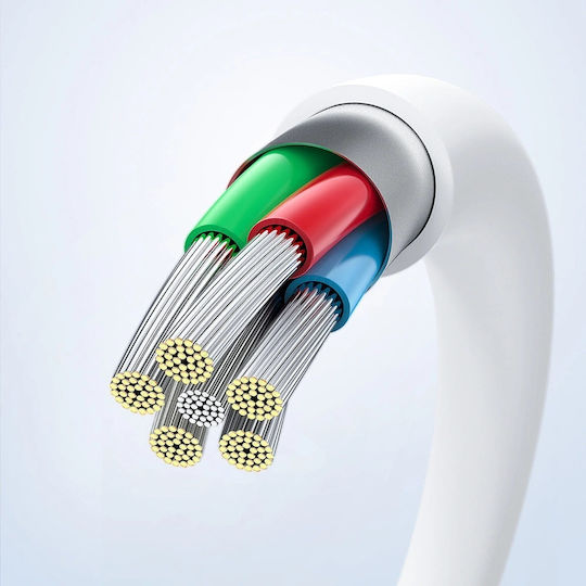 Acefast C3-03 USB 2.0 Cable USB-C male - USB-C 60W Λευκό 1.2m