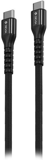 Devia USB 2.0 Cable USB-C Male - USB-C 60W PD Black 1.5m EC318