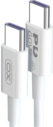 XO NB-Q190B USB 2.0 Cable USB-C male - USB-C 60W PD Λευκό 2m 16.005.0284