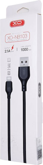 XO NB103 USB 2.0 Cable USB-C male - USB-A Μαύρο 1m 16.005.0219