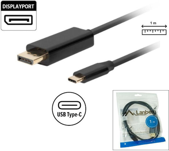 Lanberg USB 3.2 Video Cable USB-C male - DisplayPort Μαύρο 1m CA-CMDP-10CU-0010-BK