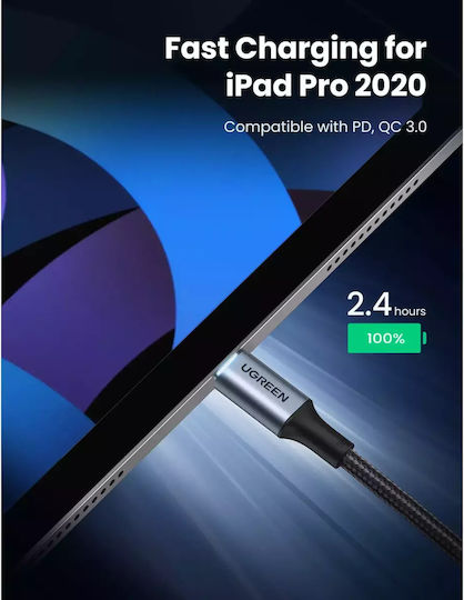 Ugreen USB 2.0 Cable USB-C male - USB-C 100W PD Μαύρο 3m 90120