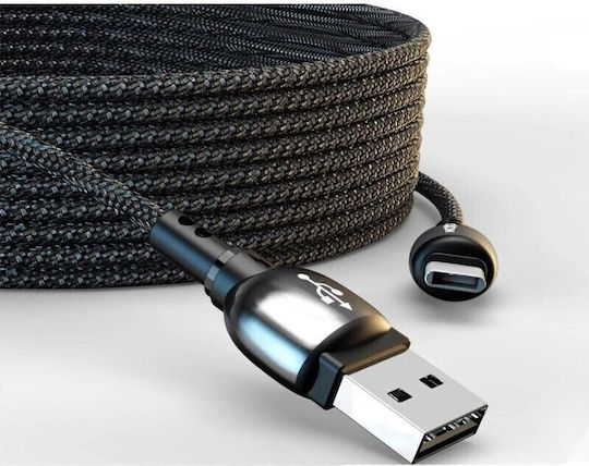 Moxom Braided / Regular USB 2.0 Cable USB-C male - USB-A Γκρι 4m MX-CB44