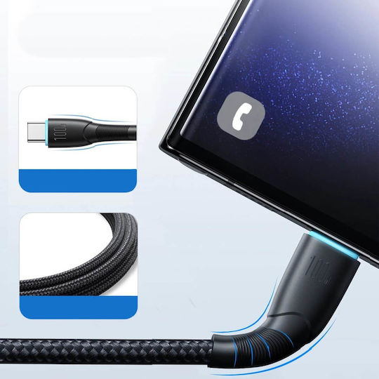 Joyroom Starry Series Cablu USB 2.0 Braided USB-C Masculin - USB-A 100W PD Negru 1m SA32-AC6