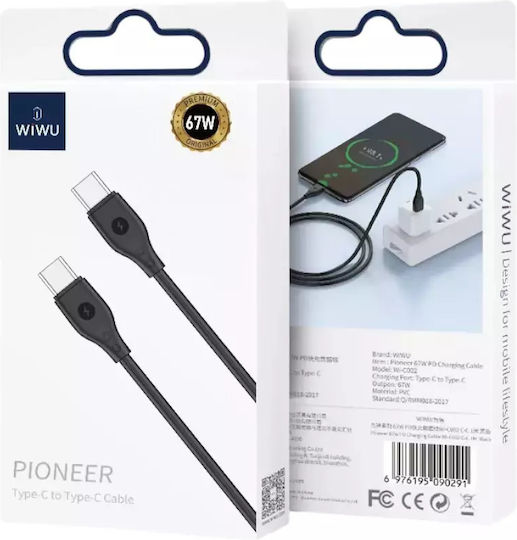 Wiwu Regular USB 2.0 Cablu USB-C bărbătesc - USB-C 67W Negru