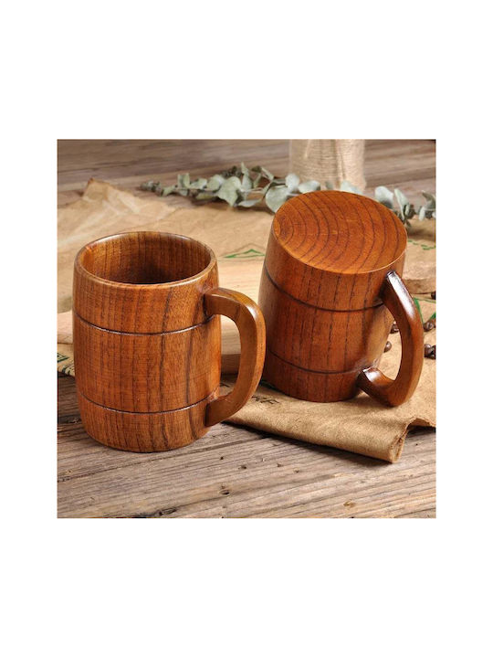 Ξύλινο Ποτήρι 330ml Καφέ Τσάι Μπύρα Wooden Glass 330ml Coffee Tea Beer
