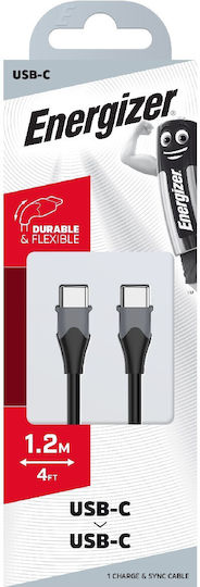 Energizer Braided USB 2.0 Cable USB-C Male - USB-C 100W PD Black 2m C541CKBK
