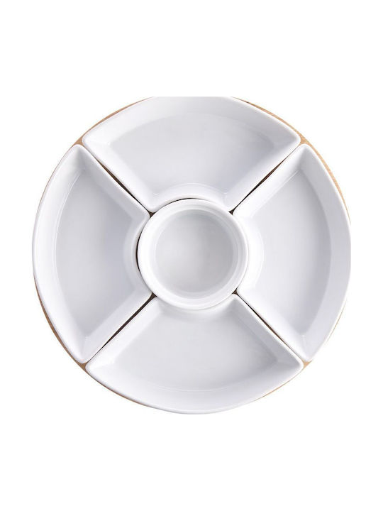 Butlers Porcelain Dessert Divided Serving Tray White Ø26cmxY4.5cm 26x26x4.5cm