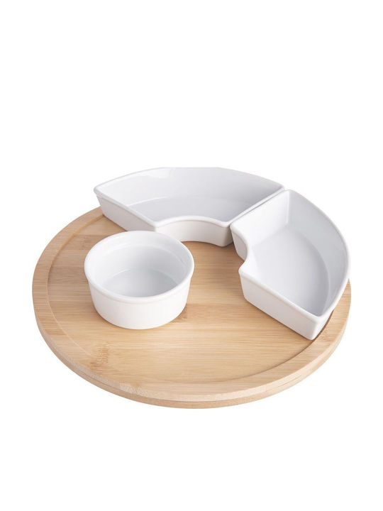 Butlers Porcelain Dessert Divided Serving Tray White Ø26cmxY4.5cm 26x26x4.5cm