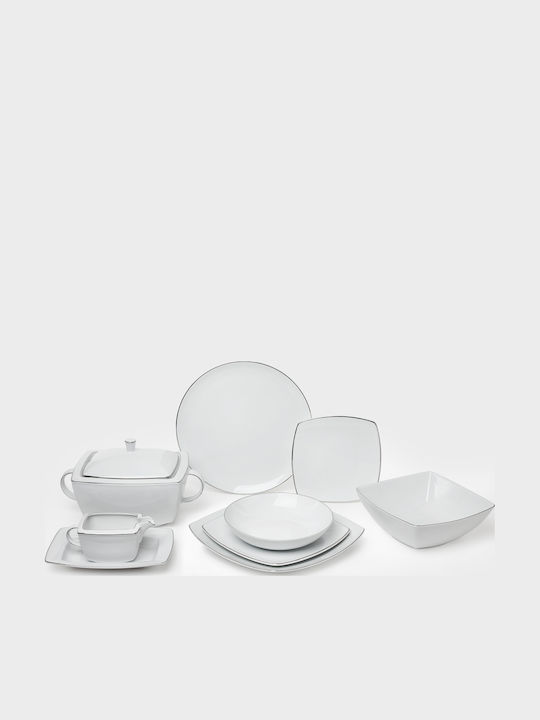 Emfasi Dinnerware Set Porcelain White 44pcs